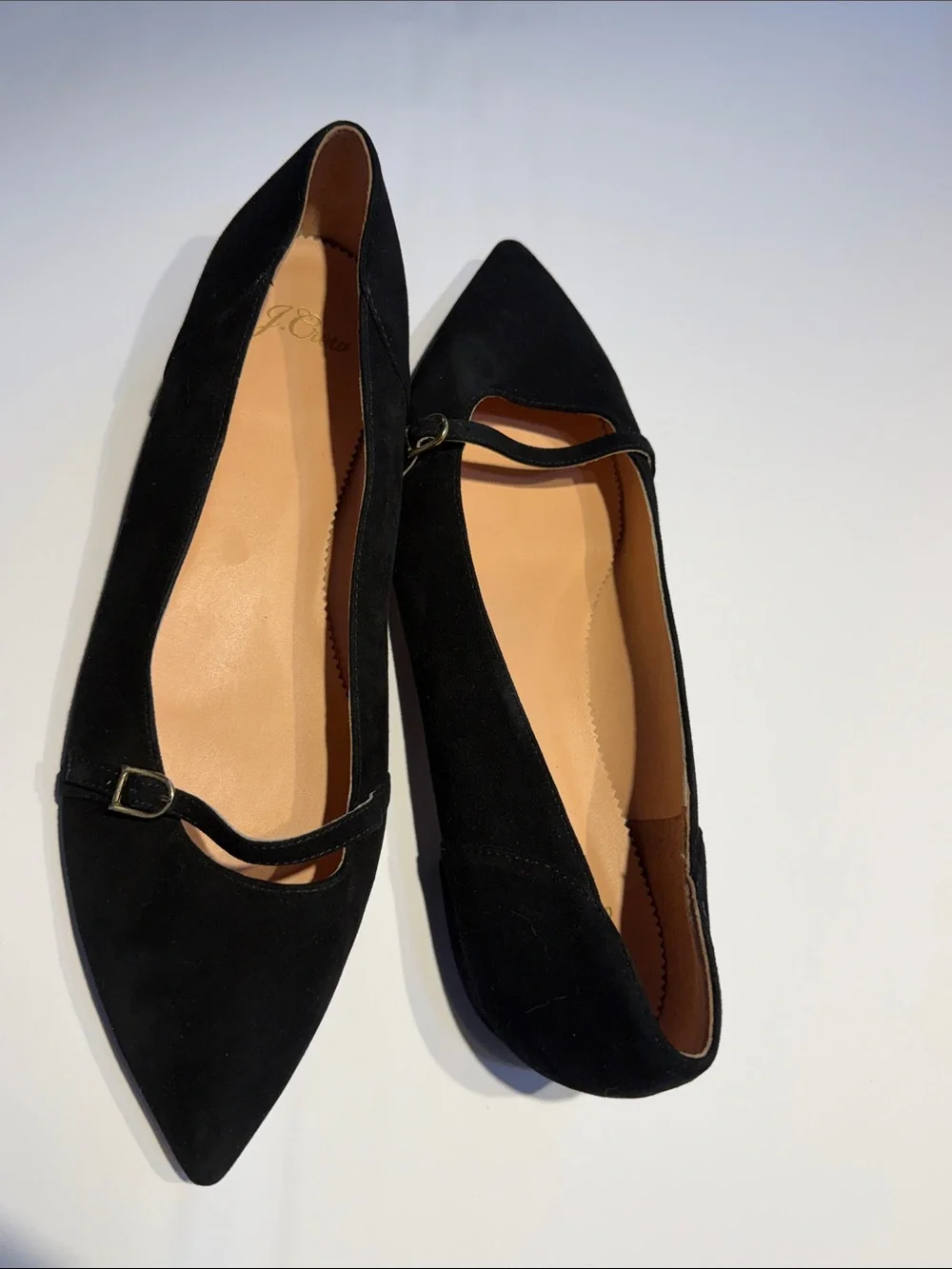 J. Crew Gwen Mary Jane Black Suede Ballet Flats Shoes Sz 9.5 Women’s